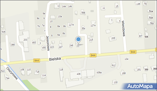 Jaworze, Bielska, 227, mapa Jaworze