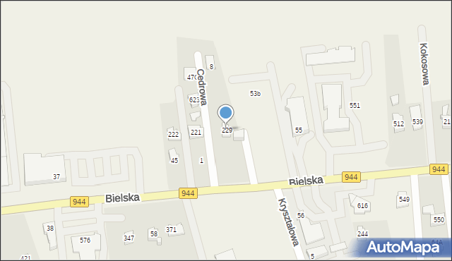 Jaworze, Bielska, 229, mapa Jaworze