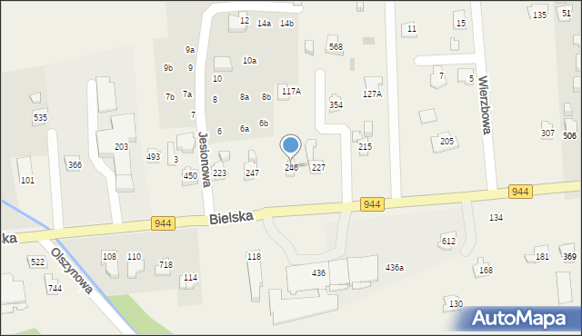 Jaworze, Bielska, 246, mapa Jaworze