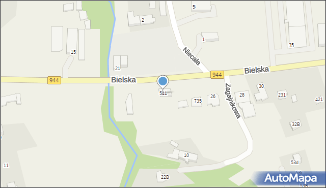 Jaworze, Bielska, 541, mapa Jaworze