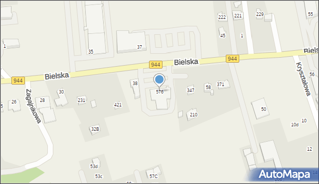 Jaworze, Bielska, 576, mapa Jaworze