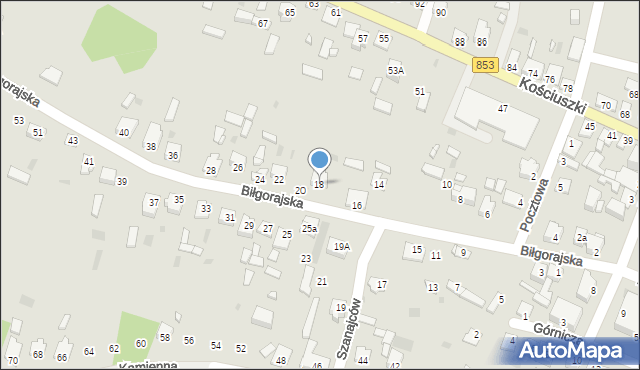Józefów, Biłgorajska, 18, mapa Józefów