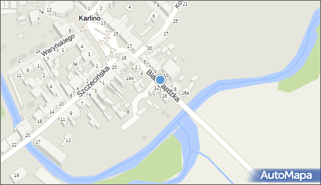 Karlino, Białogardzka, 14, mapa Karlino