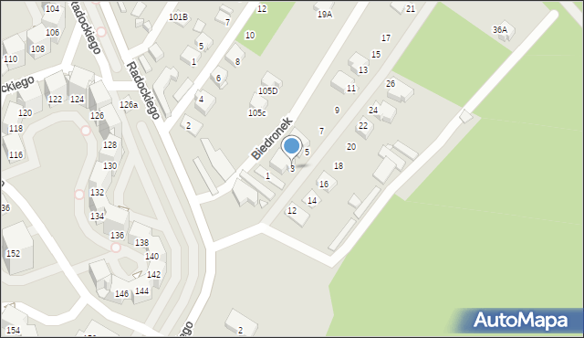 Katowice, Biedronek, 3, mapa Katowic