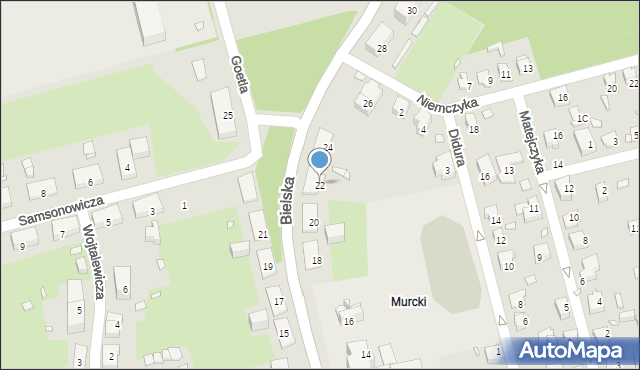 Katowice, Bielska, 22, mapa Katowic