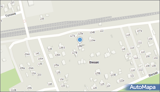 Kielce, Biesak, 126b, mapa Kielc