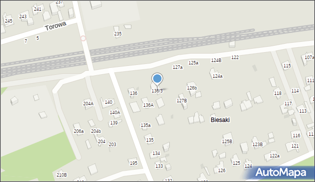 Kielce, Biesak, 136/3, mapa Kielc