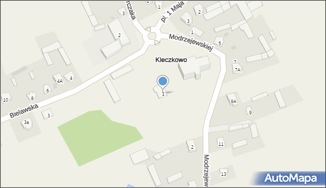 Kleczkowo, Bielawska, 1, mapa Kleczkowo