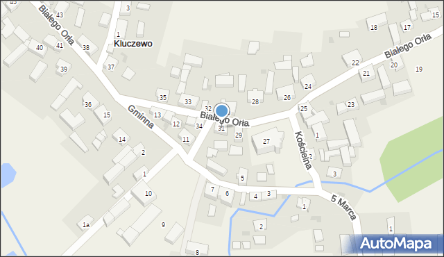 Kluczewo, Białego Orła, 31, mapa Kluczewo