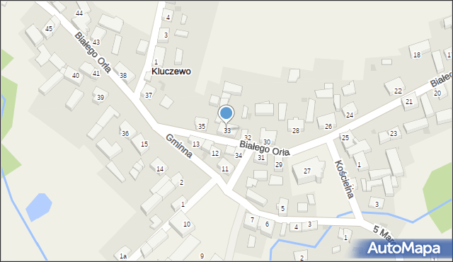 Kluczewo, Białego Orła, 33, mapa Kluczewo