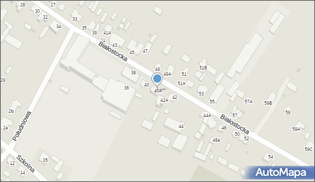 Knyszyn, Białostocka, 40A, mapa Knyszyn