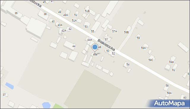 Knyszyn, Białostocka, 48a, mapa Knyszyn