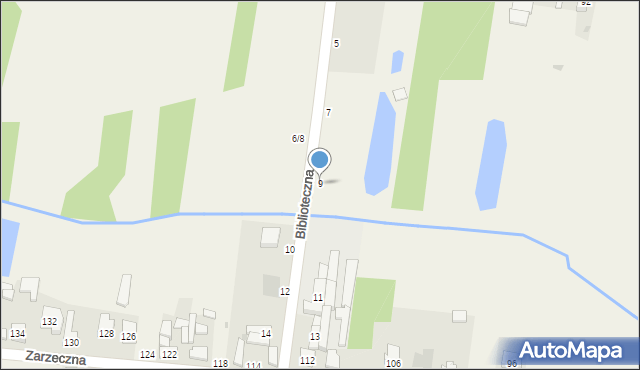 Komorów, Biblioteczna, 9, mapa Komorów