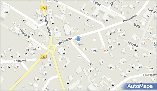 Konstancin-Jeziorna, Bielawska, 10, mapa Konstancin-Jeziorna