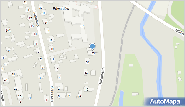 Konstancin-Jeziorna, Bielawska, 55b, mapa Konstancin-Jeziorna