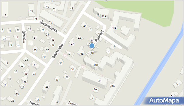 Konstancin-Jeziorna, Bielawska, 6B, mapa Konstancin-Jeziorna