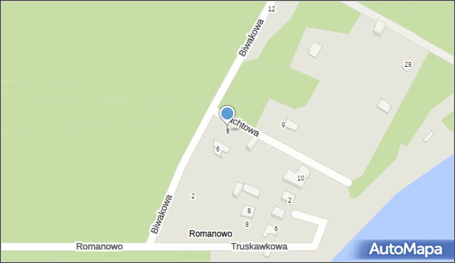 Koronowo, Biwakowa, 8, mapa Koronowo