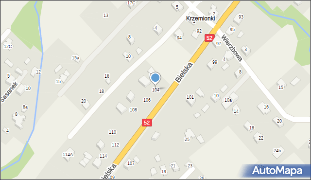 Kozy, Bielska, 104, mapa Kozy