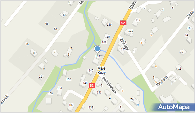 Kozy, Bielska, 144, mapa Kozy