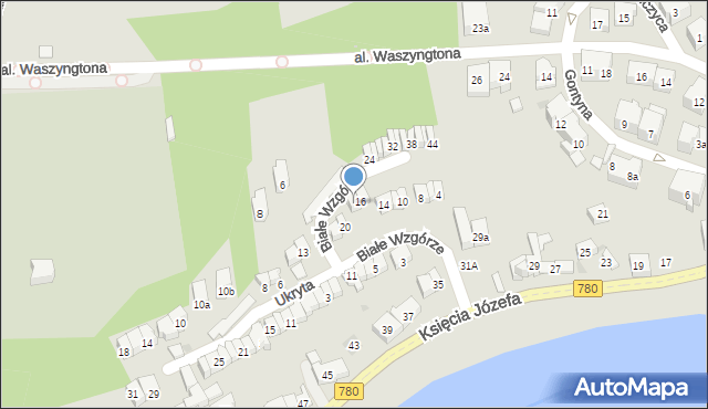 Kraków, Białe Wzgórze, 18, mapa Krakowa