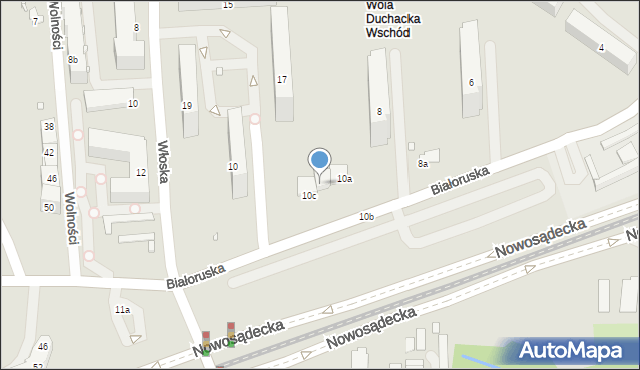 Kraków, Białoruska, 10e, mapa Krakowa