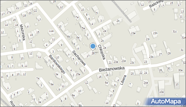 Kraków, Bieżanowska, 19, mapa Krakowa