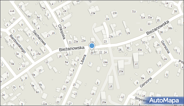 Kraków, Bieżanowska, 20, mapa Krakowa