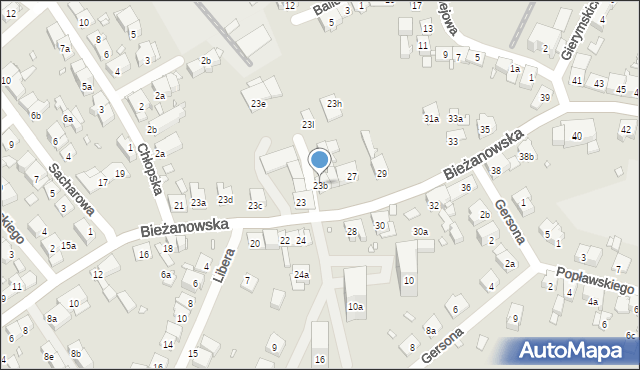 Kraków, Bieżanowska, 23b, mapa Krakowa