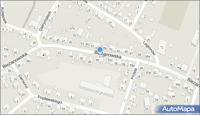 Kraków, Bieżanowska, 52a, mapa Krakowa