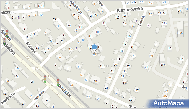 Kraków, Bieżanowska, 8d, mapa Krakowa