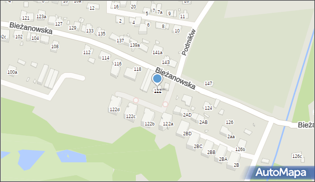 Kraków, Bieżanowska, 122, mapa Krakowa