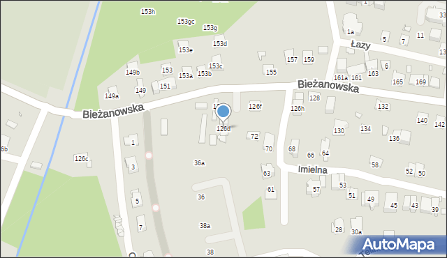 Kraków, Bieżanowska, 126d, mapa Krakowa