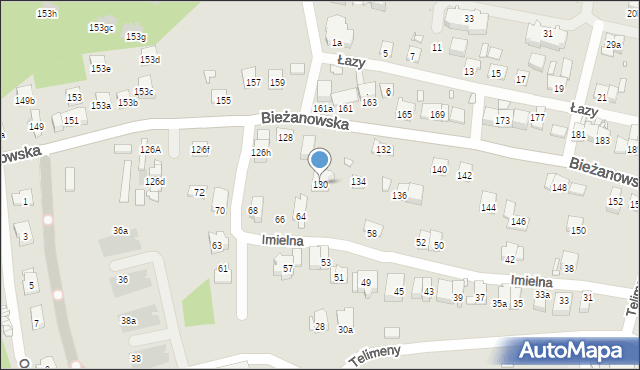 Kraków, Bieżanowska, 130, mapa Krakowa