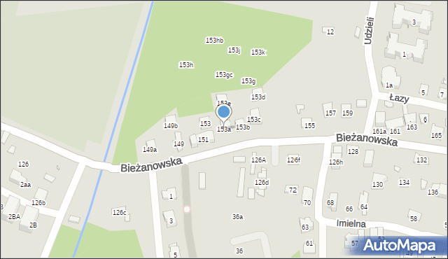 Kraków, Bieżanowska, 153a, mapa Krakowa