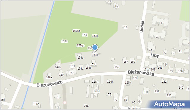 Kraków, Bieżanowska, 153d, mapa Krakowa