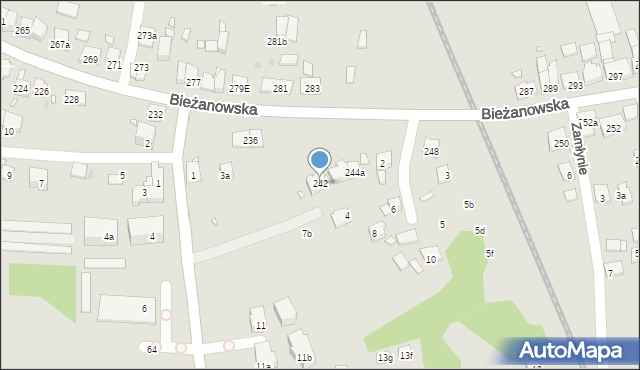 Kraków, Bieżanowska, 242, mapa Krakowa