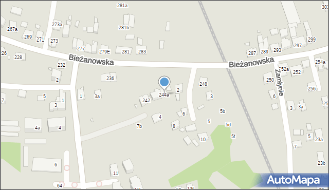 Kraków, Bieżanowska, 244a, mapa Krakowa