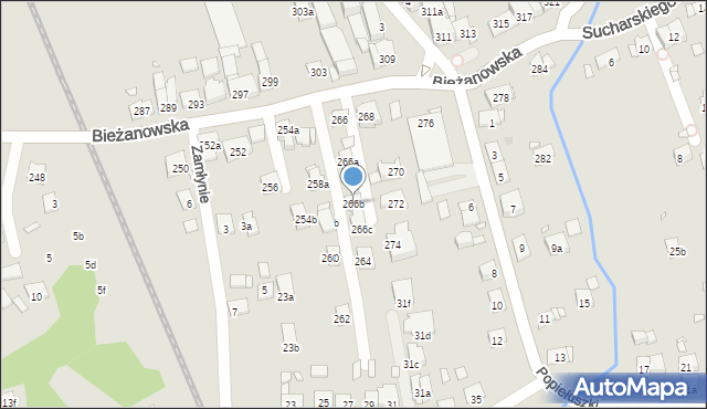 Kraków, Bieżanowska, 266b, mapa Krakowa