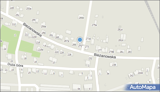 Kraków, Bieżanowska, 271, mapa Krakowa