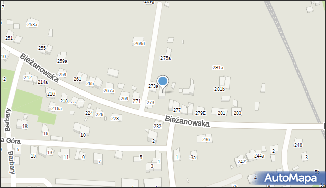 Kraków, Bieżanowska, 275, mapa Krakowa