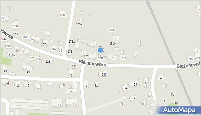 Kraków, Bieżanowska, 279E, mapa Krakowa