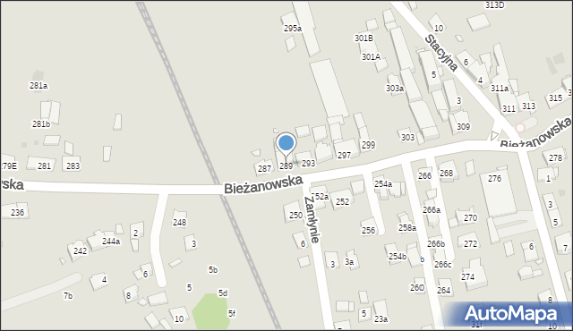 Kraków, Bieżanowska, 289, mapa Krakowa