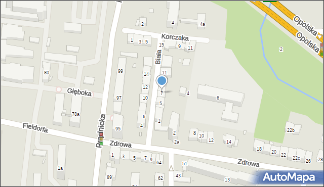 Kraków, Biała, 7, mapa Krakowa