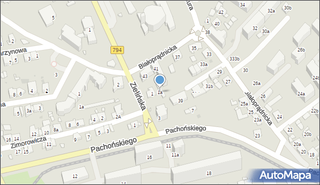 Kraków, Białoprądnicka, 1a, mapa Krakowa