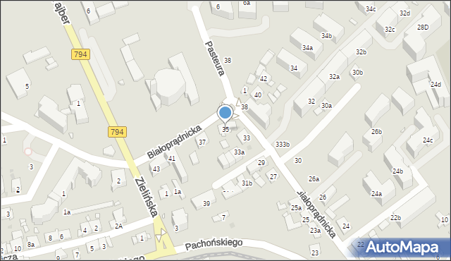 Kraków, Białoprądnicka, 35, mapa Krakowa