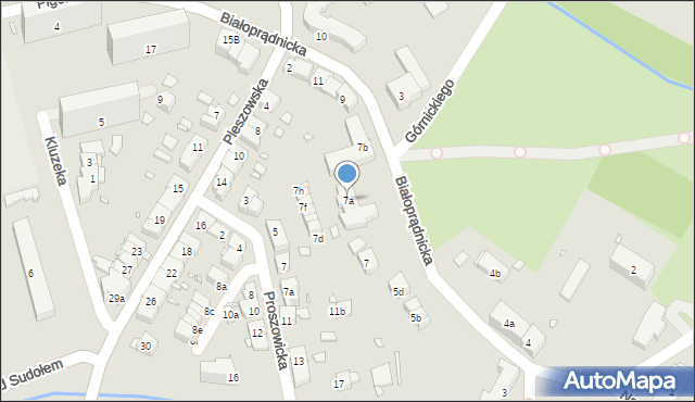 Kraków, Białoprądnicka, 7a, mapa Krakowa