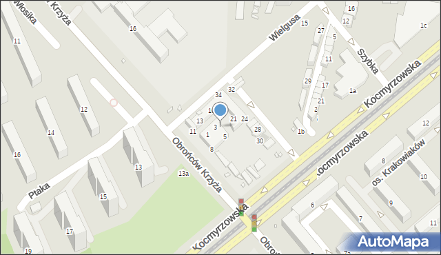 Kraków, Bieńczycki Plac Targowy, 14a, mapa Krakowa