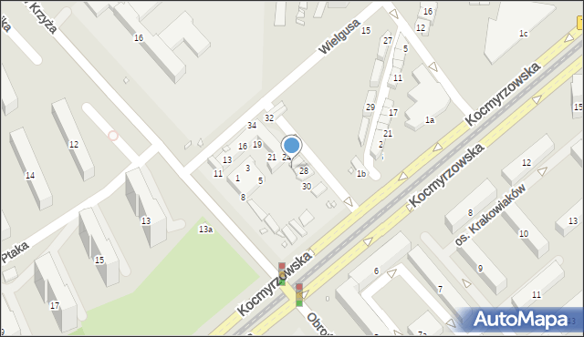 Kraków, Bieńczycki Plac Targowy, 26, mapa Krakowa
