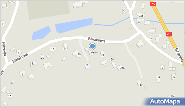 Kraków, Biwakowa, 22, mapa Krakowa