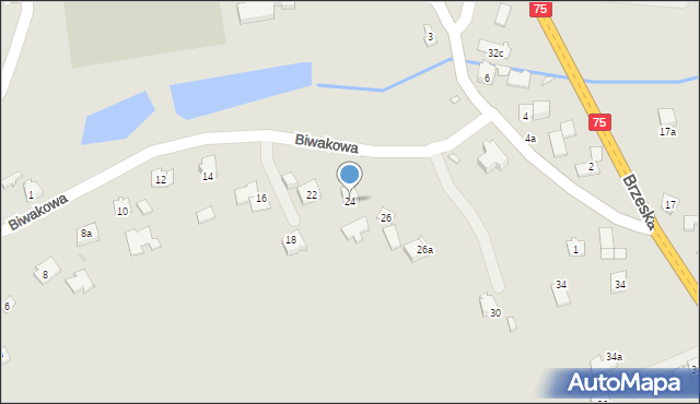 Kraków, Biwakowa, 24, mapa Krakowa